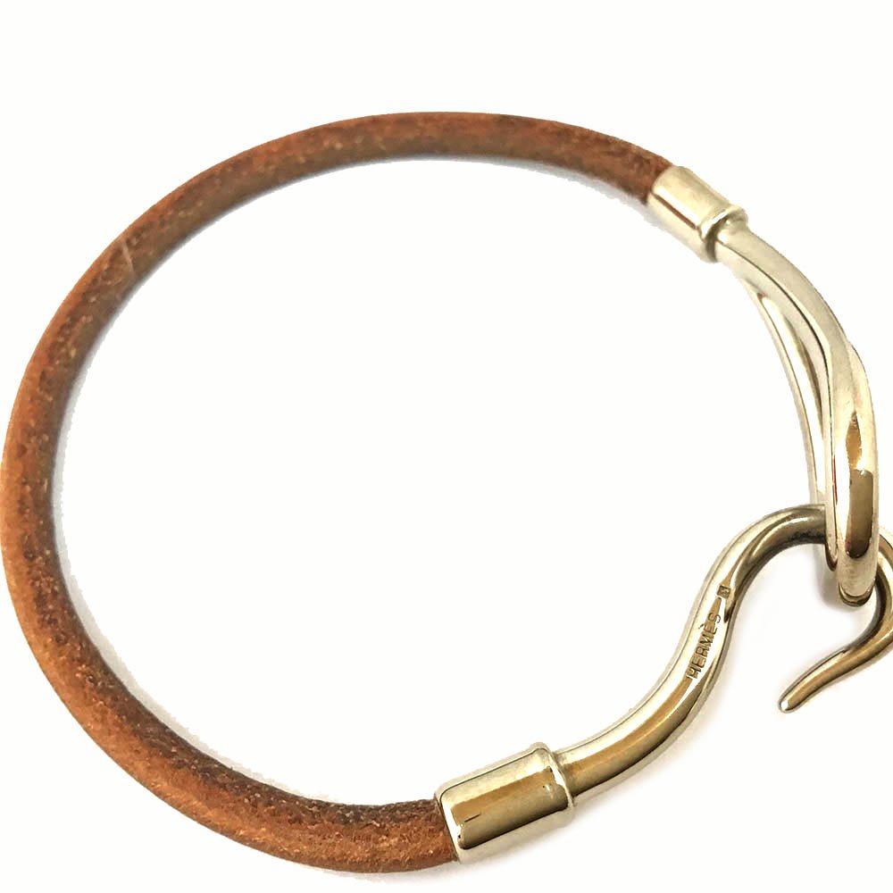 楽天市場】T【HERMES】 ジャンボブレスレット ブラウン シルバー金具