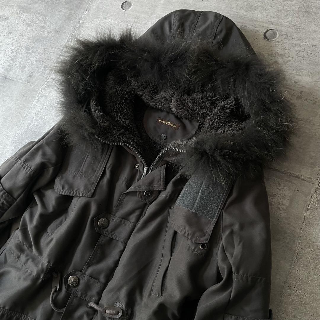 平成ギャル ファー付きミリタリージャケット ボア ジップギミック y2k