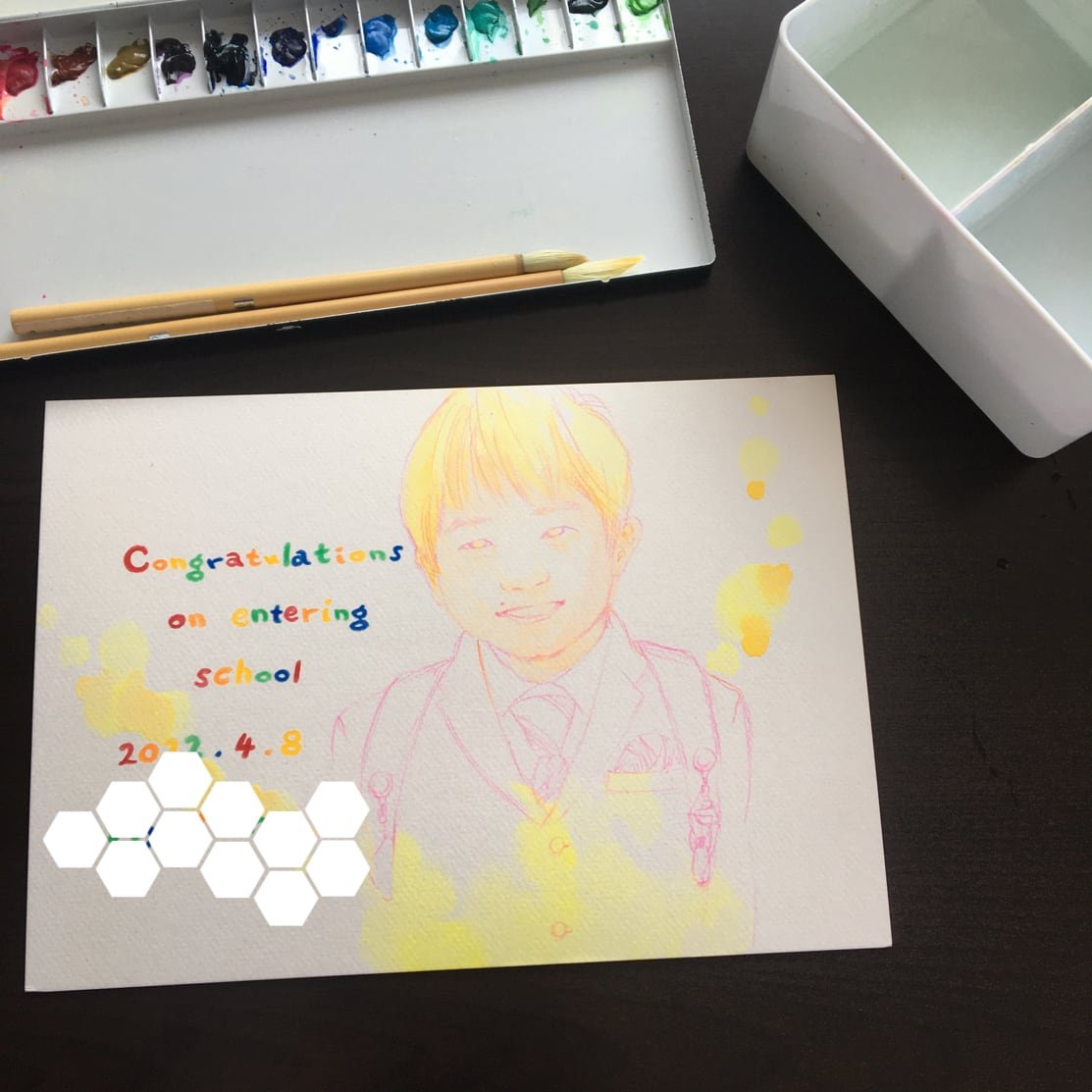 オーダーメイド水彩画】A4サイズに1名様〜虹色似顔絵 | 色李画廊