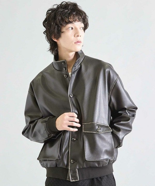 ビーガンレザースタンドブルゾン｜メンズファッション通販 MEN'S BIGI